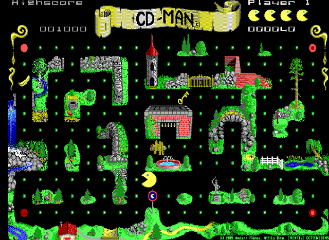 CD-Man 1989: the Enchanted Forest maze in 16 EGA colours